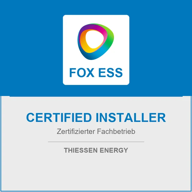 Fox ESS Certified Installer, zertifizierter Fachbetrieb Thiessen Energy
